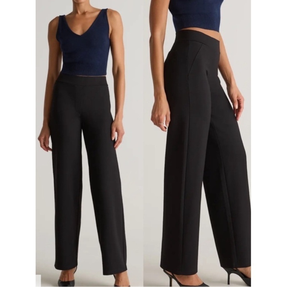 NWT⛱️Quince - Black Wide Leg Ponte Pants - XL - Picture 7 of 11